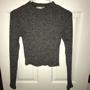 Sweater mock neck crop top